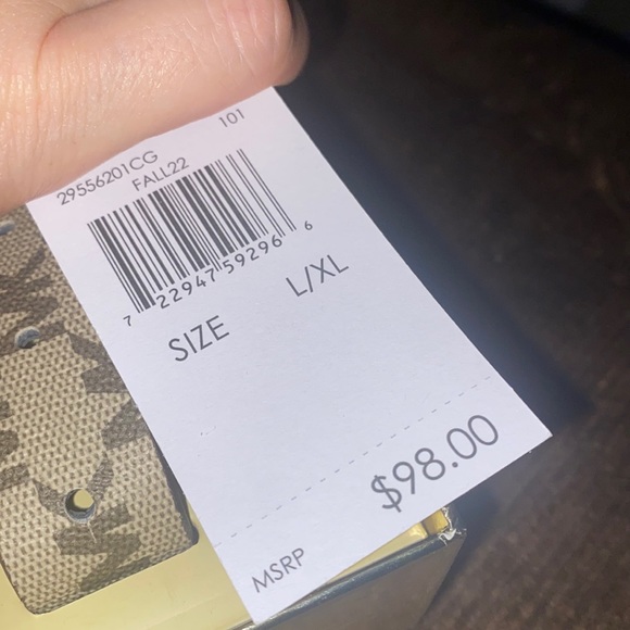 Michael Kors Monogram MK Logo Rhinestone Studded Reversible Belt, L/XL - Picture 7 of 10